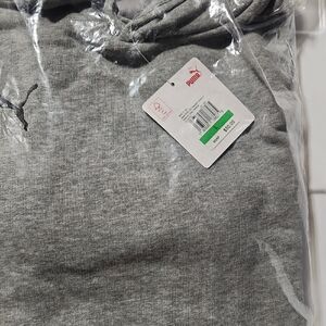 Puma Gray Heather Pullover Hoodie with Cat Logo JR. L